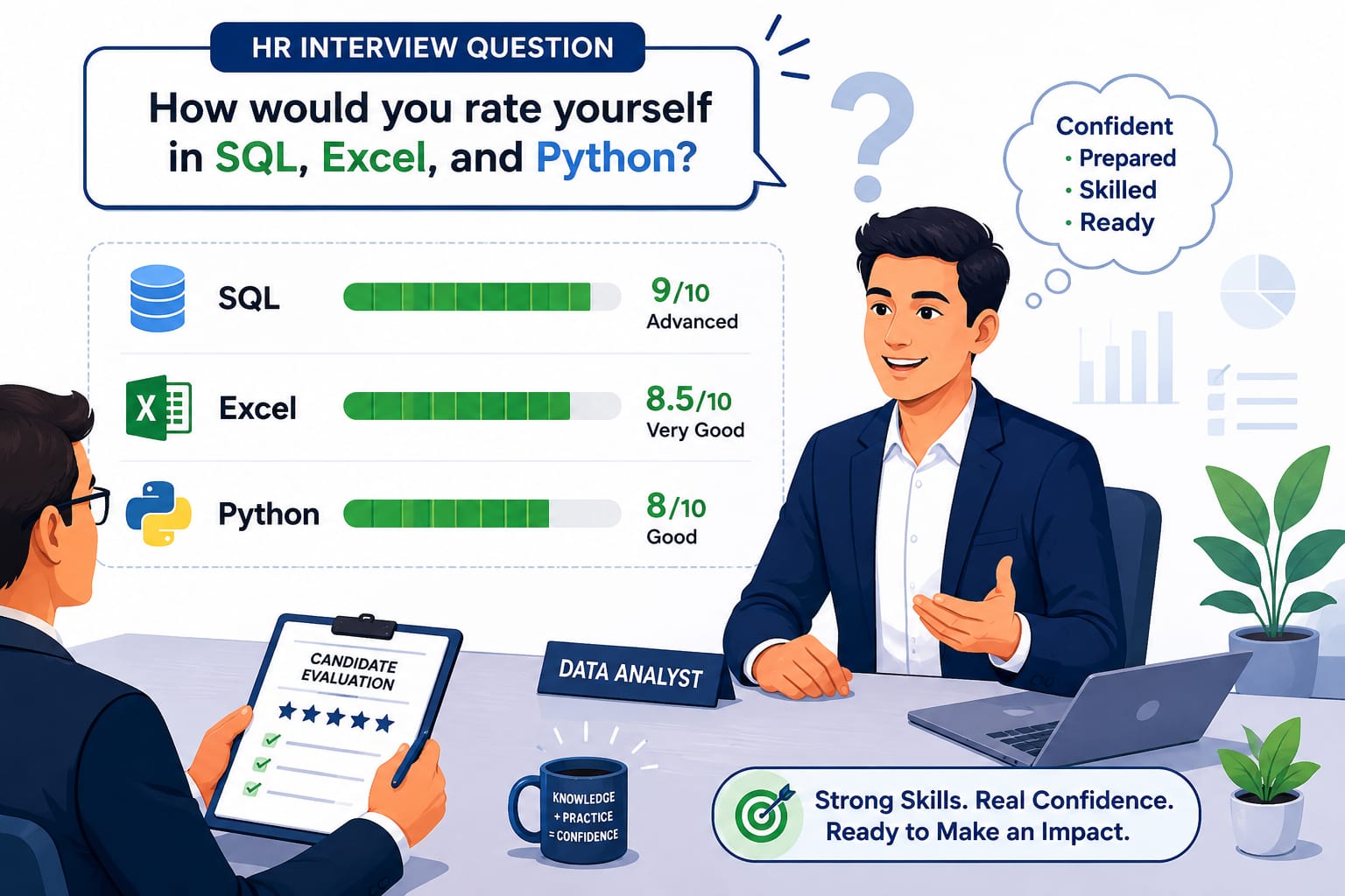 HR Interview Question: How would you rate yourself in SQL, Excel, and Python?